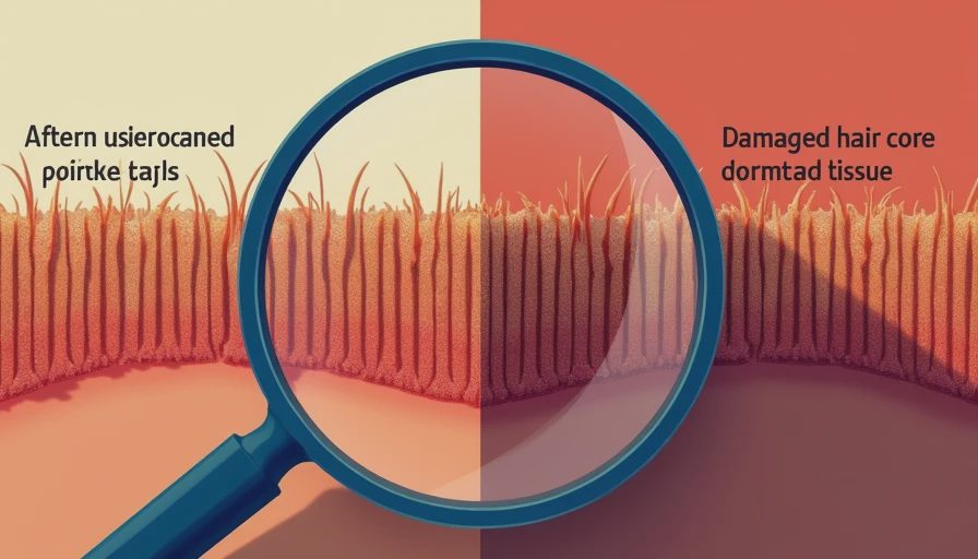 A split illustration showing damaged rough hair cuticle scales on the left versus smoothed hair scales with hydrolysed keratin on the right.webp