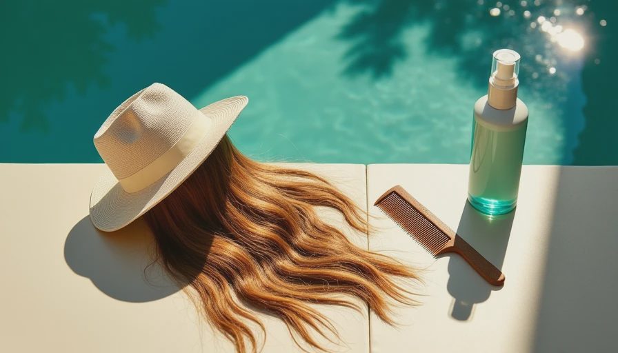 Illustration for hair products with uv protection